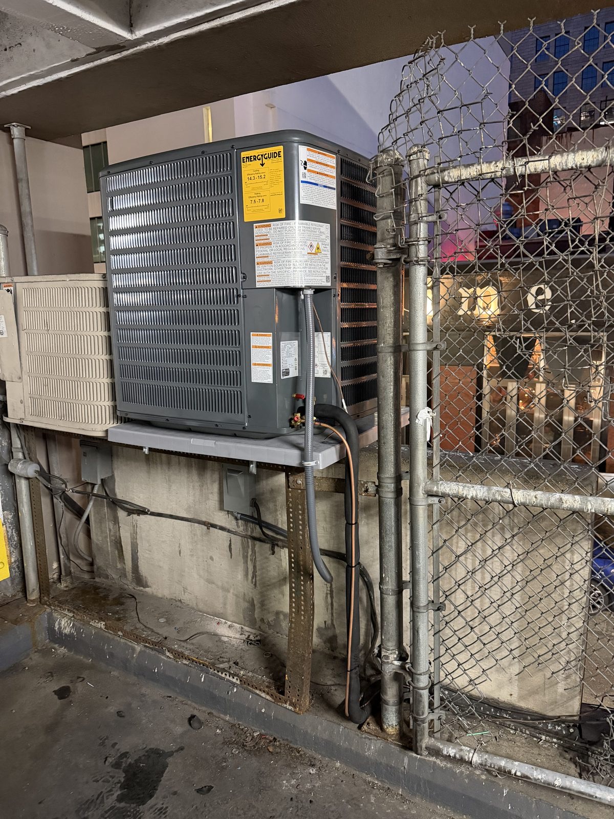Air handler and ductwork installed at a new construction project by Lumen Heating and Cooling