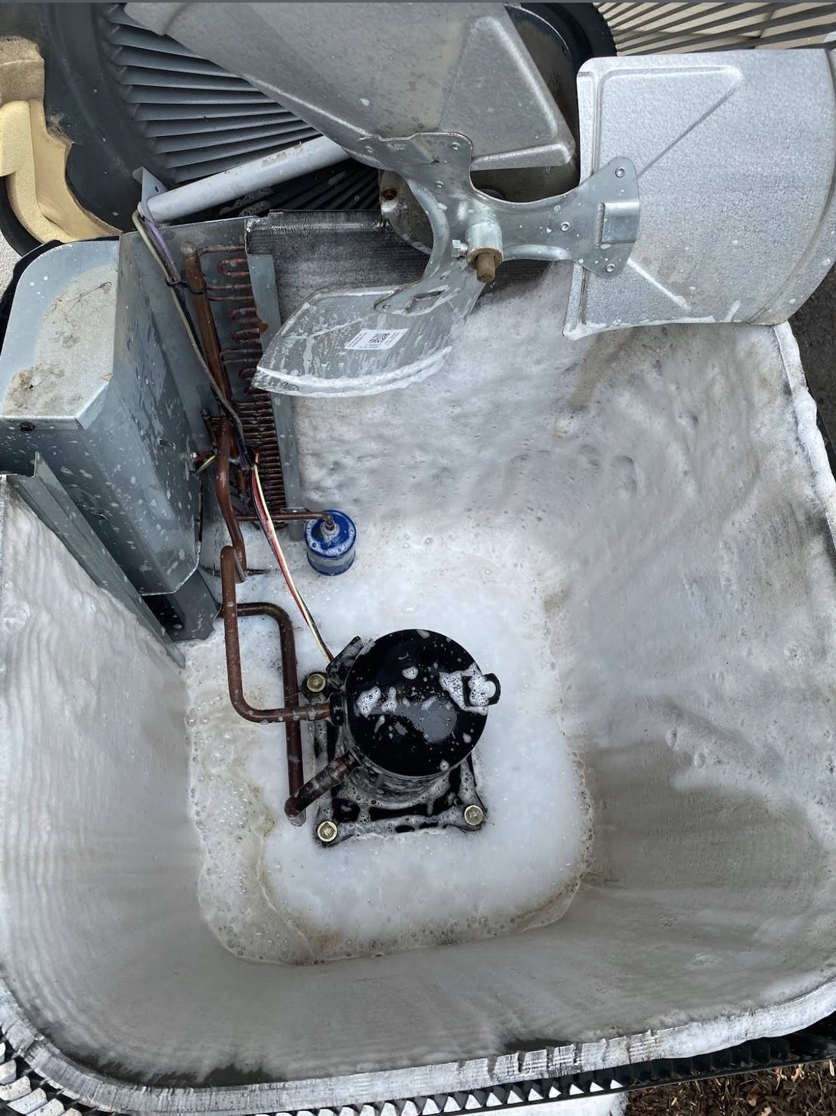 Frozen, iced-over AC coil found on a Philadelphia-area air conditioning repair call