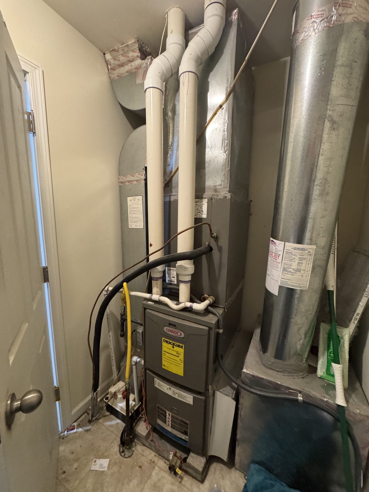 Gas furnace serviced in a Philadelphia-area basement utility room by Lumen Heating and Cooling