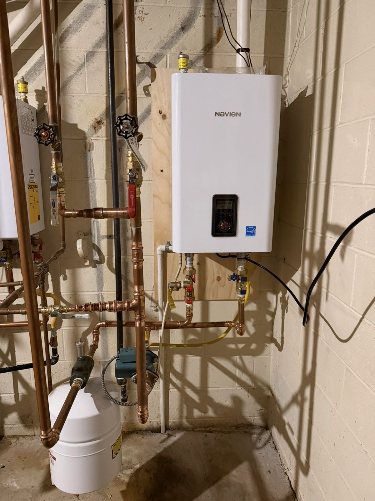 Navien tankless water heater installed by Lumen Heating and Cooling